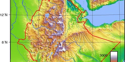 ਈਥੋਪੀਆ topographic ਨਕਸ਼ਾ