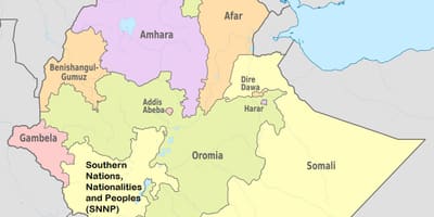 ਈਥੋਪੀਆ amhara ਖੇਤਰ ਦਾ ਨਕਸ਼ਾ