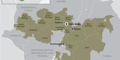 ਨਕਸ਼ਾ ਦੇ oromia ਖੇਤਰ ਵਿਚ ਈਥੋਪੀਆ